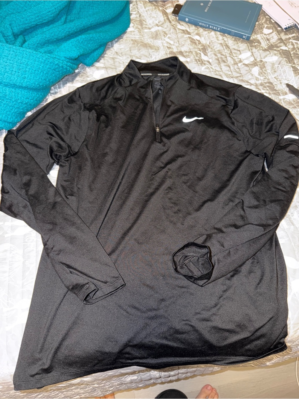 Nike Black Long-Sleeve Quarter-Zip Performance Jacket